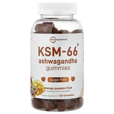 Micro Ingredients KSM-66® Ashwagandha Gummies, Mango Passion Fruit, 120 шт.