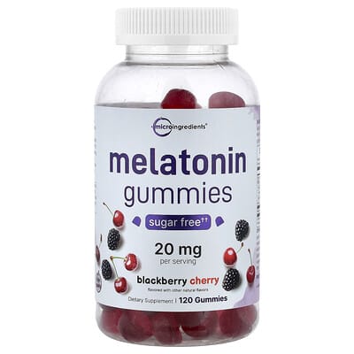 Melatonin Gummies, ежевика и вишня, 120 жевательных витамин, 10 mg на шт.
