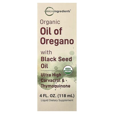 Organic Oil of Oregano с маслом черного тмина, 4 fl oz (118 ml)