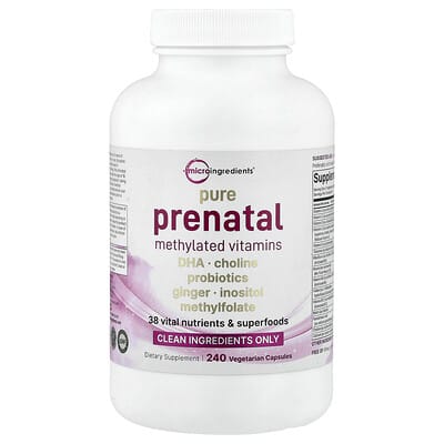 Витамины для беременных Pure Prenatal Methylated, 240 вегетарианских капсул