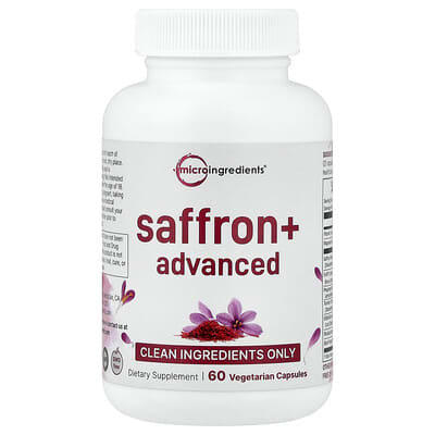 Micro Ingredients Saffron+ Advanced, 60 вегетарианских капсул