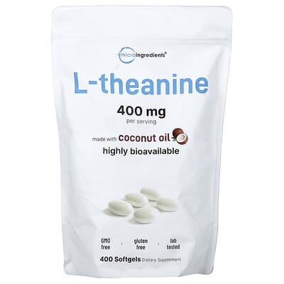L-Theanine, 400 мягких капсул (200 mg на капсулу)