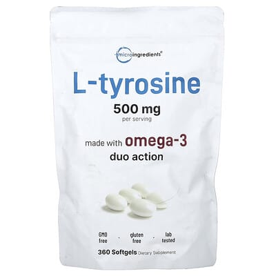 Micro Ingredients L-Tyrosine, 360 мягких капсул