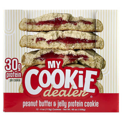 Протеиновое печенье My Cookie Dealer Peanut Butter & Jelly, 12 шт, 4 oz (113 g) каждое