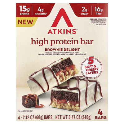 Протеиновый батончик Brownie Delight, 4 шт., по 2.12 oz (60 g)