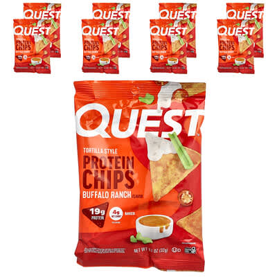 Протеиновые чипсы Quest Nutrition Tortilla Style Buffalo Ranch, 8 Bags, 1.1 oz (32 g) Each