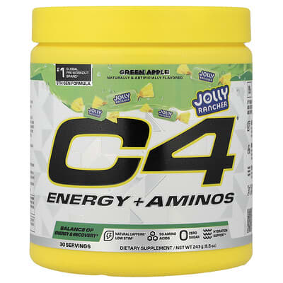 C4® Energy + Aminos, Jolly Rancher Green Apple, 8.6 oz (243 g)