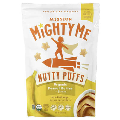 Nutty Puffs, органическая арахисовая паста с бананом, 1.5 oz (42 g)