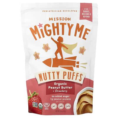 Nutty Puffs, Organic Peanut Butter + Strawberry, 1.5 oz (42 g)
