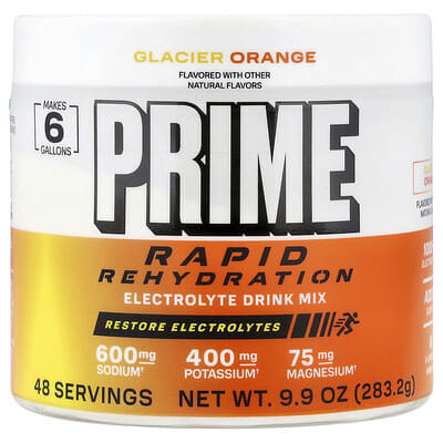 Электролитный напиток Prime Hydration Rapid Rehydration, Glacier Orange, 9.9 oz (283.2 g)