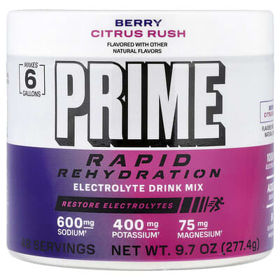 Rapid Rehydration, Electrolyte Drink Mix, Berry Citrus Rush, 9.7 oz (277.4 g)