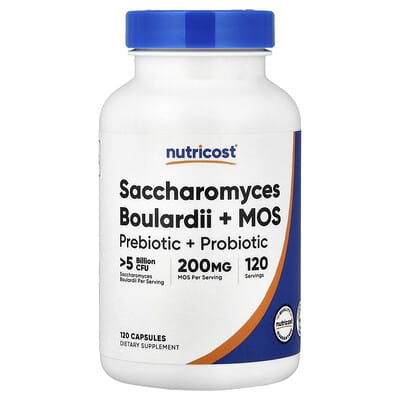 Nutricost Saccharomyces Boulardii + MOS, 120 капсул