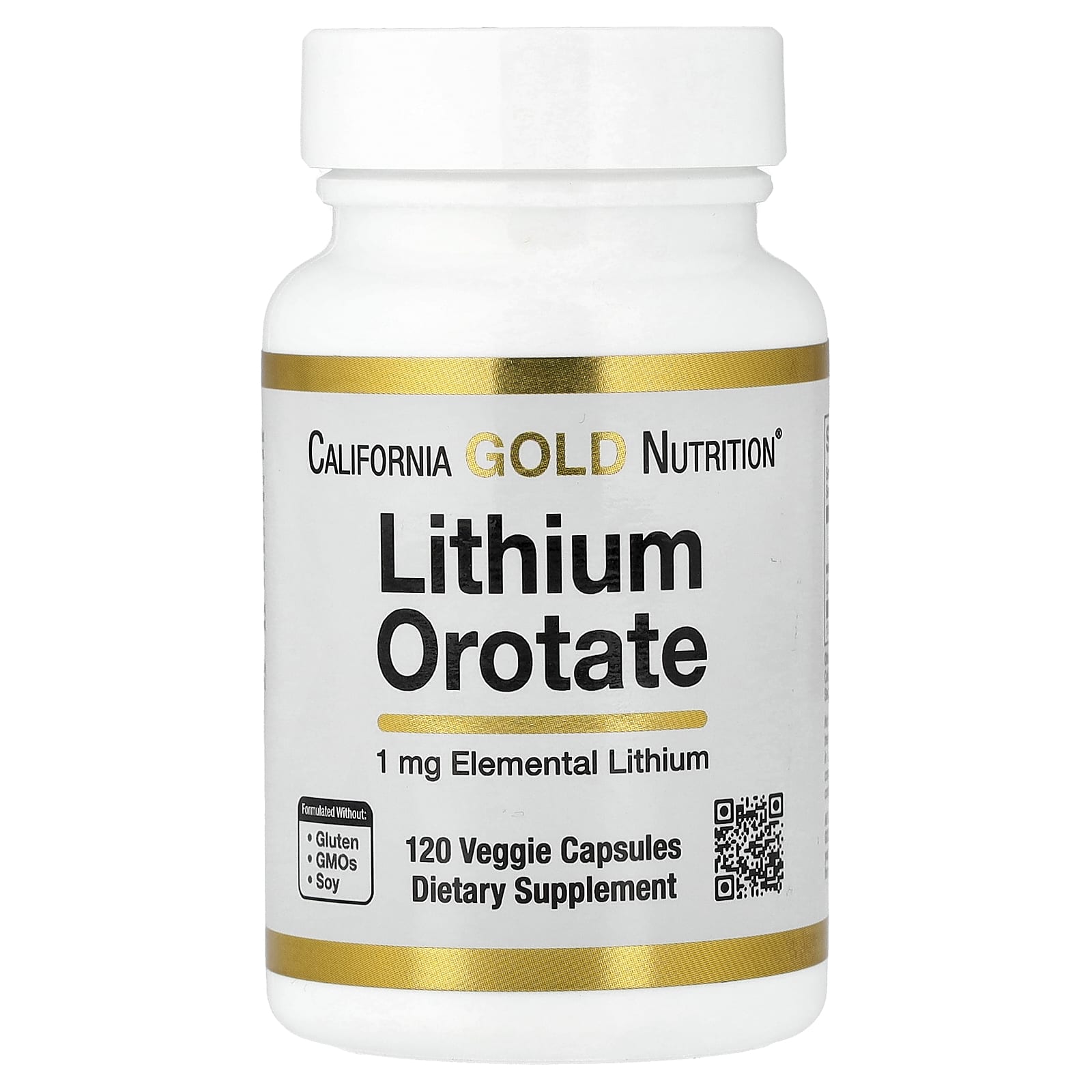 Lithium Orotate, 1 mg, 120 Veggie Capsules