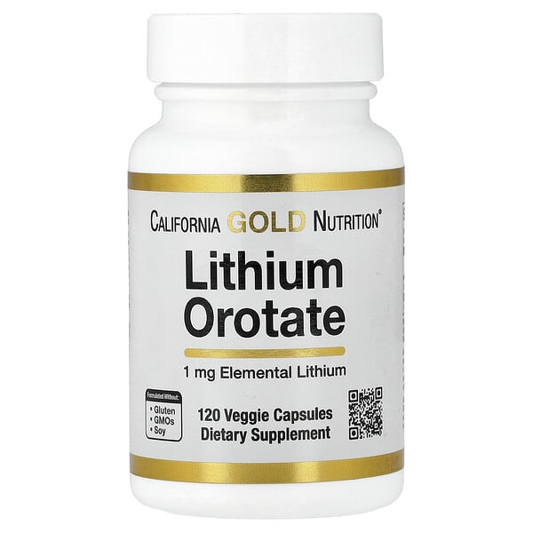 Литий оротат California Gold Nutrition, 1 mg, 120 Veggie Capsules