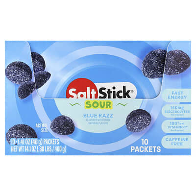 SaltStick Энергетические мармеладки Sour Blue Razz, 10 пакетов