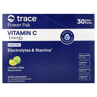 Power Pak, Vitamin C Energy, Lemon Lime, 30 Stick Packs, 0.22 oz (6.2 g) Each