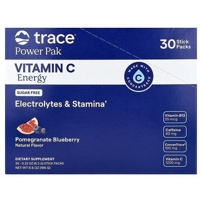 Энергетический напиток Power Pak Vitamin C, Pomegranate Blueberry, 30 Stick Packs
