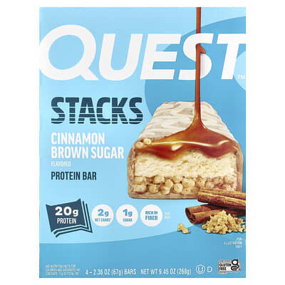 Протеиновый батончик Quest Nutrition Stacks, корица и коричневый сахар, 4 шт, 67 g