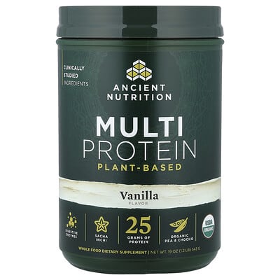 Растительный протеин Ancient Nutrition, ваниль, 1.2 lb (543 g)