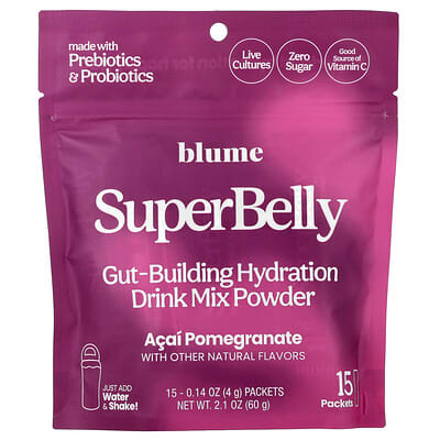 Blume SuperBelly смесь для приготовления напитка Acai Pomegranate, 15 пакетиков