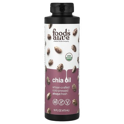 Foods Alive Органическое масло чиа, 16 fl oz (473 ml)