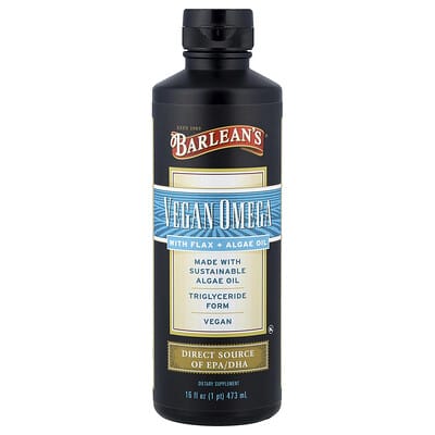 Веганские омега с маслом льна и водорослей, 16 fl oz (473 ml)