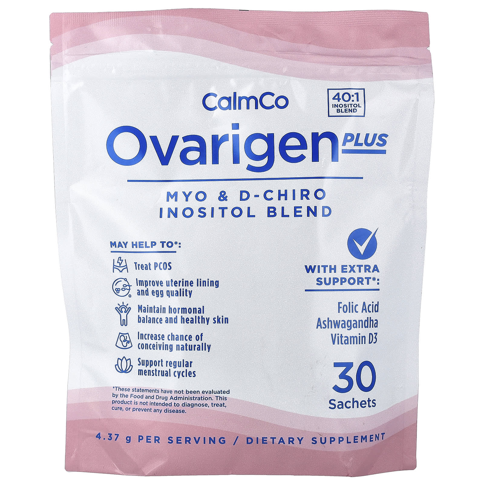 Ovarigen Plus Myo & D-Chiro Inositol Blend, 30 Sachets