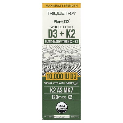 Plant-D3® Whole Food D3 + K2, 1 fl oz (30 ml)