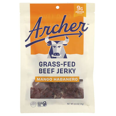 Мясные джерки из говядины Grass-Fed, Mango Habanero, 2.5 oz (71 g)