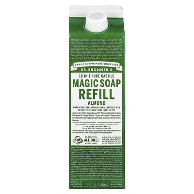 Dr. Bronner's Жидкое мыло Pure-Castile Magic, миндаль, 32 fl oz (946 ml)