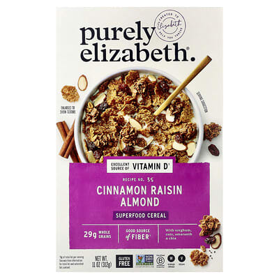 Сухой завтрак Purely Elizabeth Superfood Cereal Cinnamon Raisin Almond 11 oz