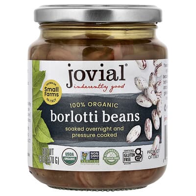 Органическая фасоль Borlotti, 13 oz (370 g)