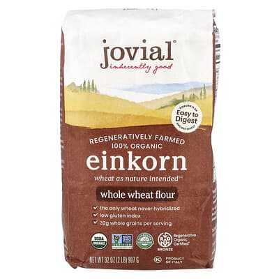 Organic Einkorn Whole Wheat Flour, 32 oz (907 g)