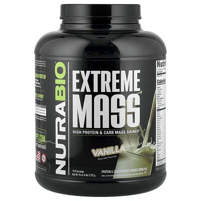 NutraBio Extreme Mass Vanilla, 6 lb (2,722 g)