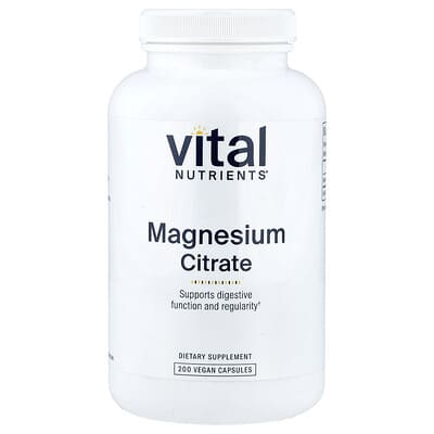 Magnesium Citrate, 200 Vegan Capsules (150 mg per Capsule)