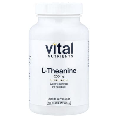 Vital Nutrients L-теанин, 200 mg, 120 веганских капсул