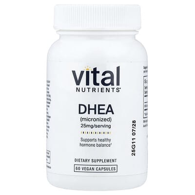 DHEA (Micronized), 25 mg, 60 веганских капсул