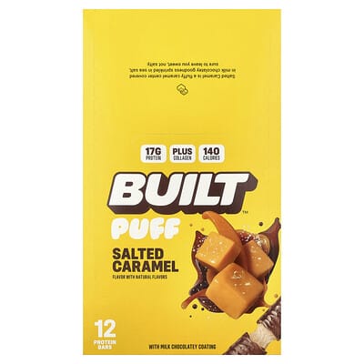 Puff, Protein Bars, Salted Caramel, 12 Bars, 1.41 oz (40 g) Each