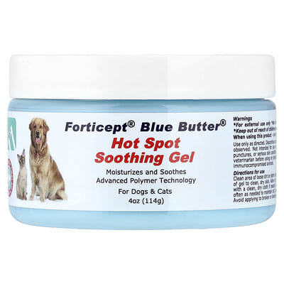 Blue Butter® успокаивающий гель Hot Spot Soothing Gel, For Dogs & Cats, 4 oz (114 g)