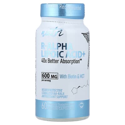 R-Alpha Lipoic Acid+ с биотином и MCT, 60 веганских капсул