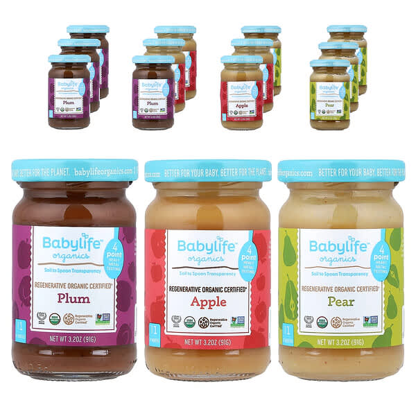 Baby Food, 4+ Months, Variety Pack, 12 Jars, 3.2 oz (91 g) Each