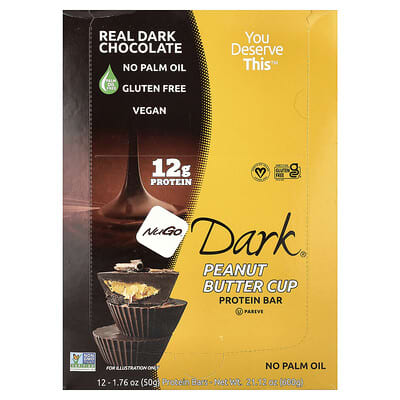 Dark®, Protein Bars, Peanut Butter Cup, 12 Bars, 1.76 oz (50 g) Each
