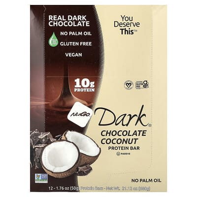 Протеиновые батончики Dark® Chocolate Coconut 12 Bars 1.76 oz (50 g)