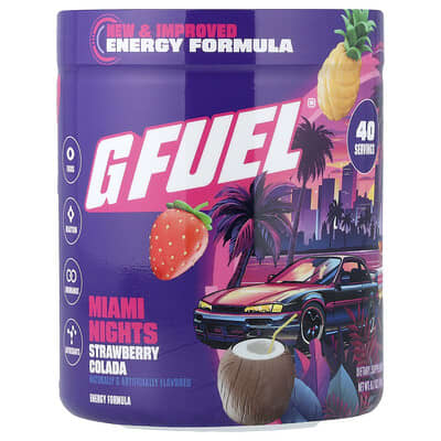 Энергетическая формула G FUEL Miami Nights, Strawberry Colada, 8.7 oz (248 g)