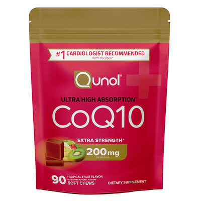 Qunol CoQ10 Tropical Fruit жевательные таблетки