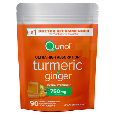 Жевательные конфеты Turmeric + Ginger, Tropical Fruit, 90 шт