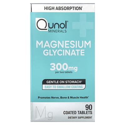 Magnesium Glycinate, 90 Coated Tablets (150 mg per Tablet)