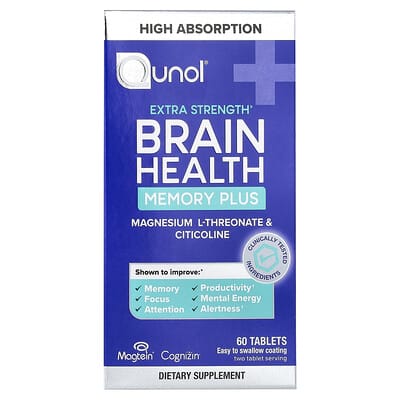 Qunol Brain Health Memory Plus, 60 таблеток