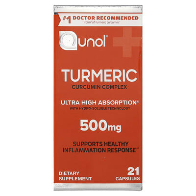 Куркума Qunol 500 mg, 21 Vegetarian Capsules