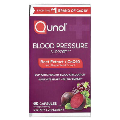 Blood Pressure Support, Beets Extract + CoQ10 and Grape Seed Extract, 60 Capsules